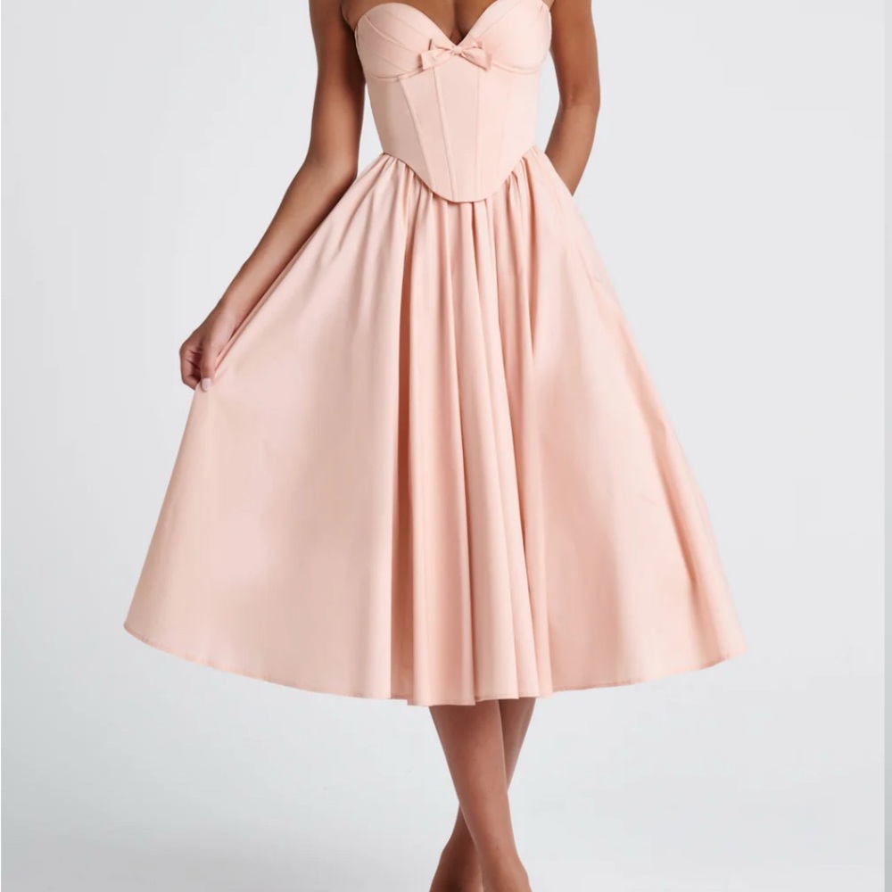 Peach Love California Strapless Dress in Soft Pink